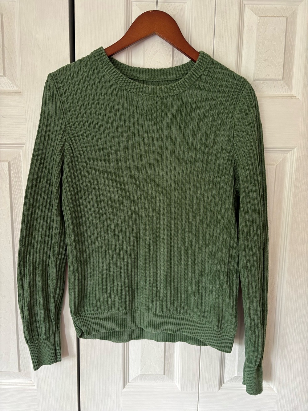 Frank & Oak Green Ribbed Crewneck Sweater Size Medium
